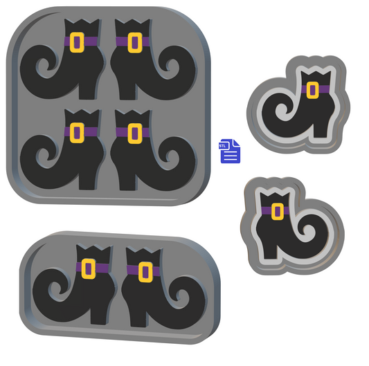 Witch Boots Silicone Mold Housing STL File - for 3D printing - FILE ONLY