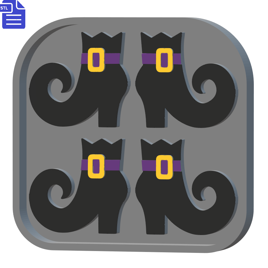 Witch Boots Silicone Mold Housing STL File - for 3D printing - FILE ONLY
