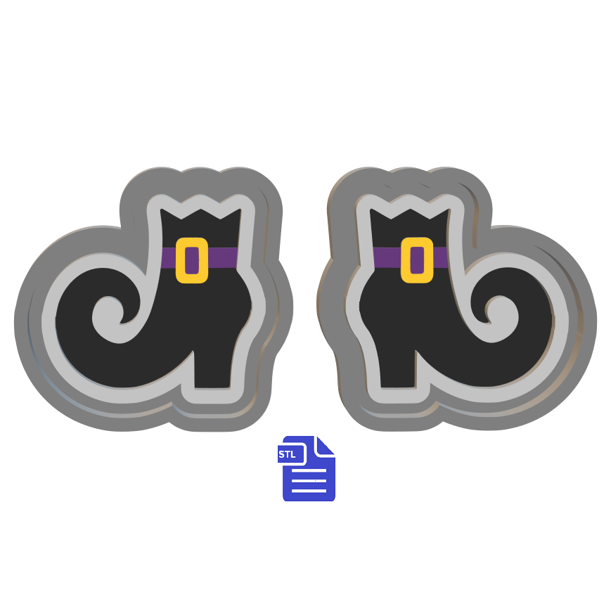 Witch Boots Silicone Mold Housing STL File - for 3D printing - FILE ONLY