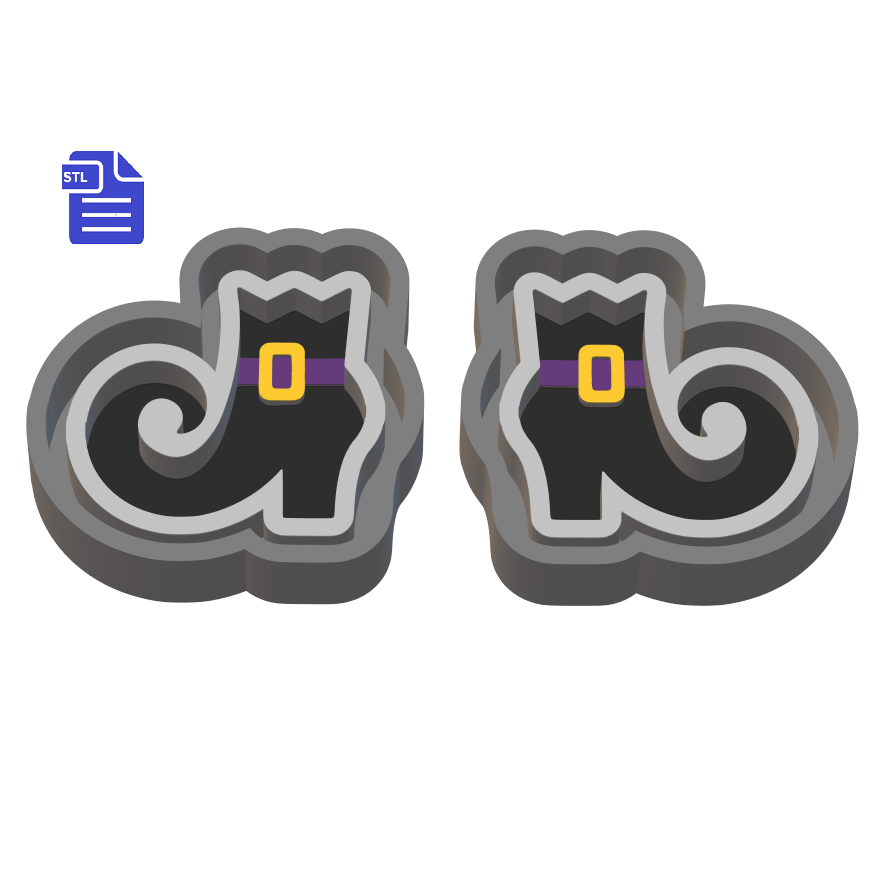 Witch Boots Silicone Mold Housing STL File - for 3D printing - FILE ONLY