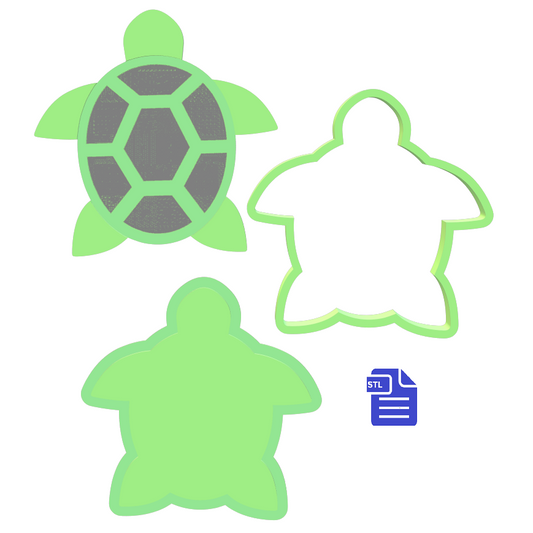 3pc Sea Turtle Bath Bomb Mold STL File - for 3D printing - FILE ONLY - The Crafts and Glitter Shop