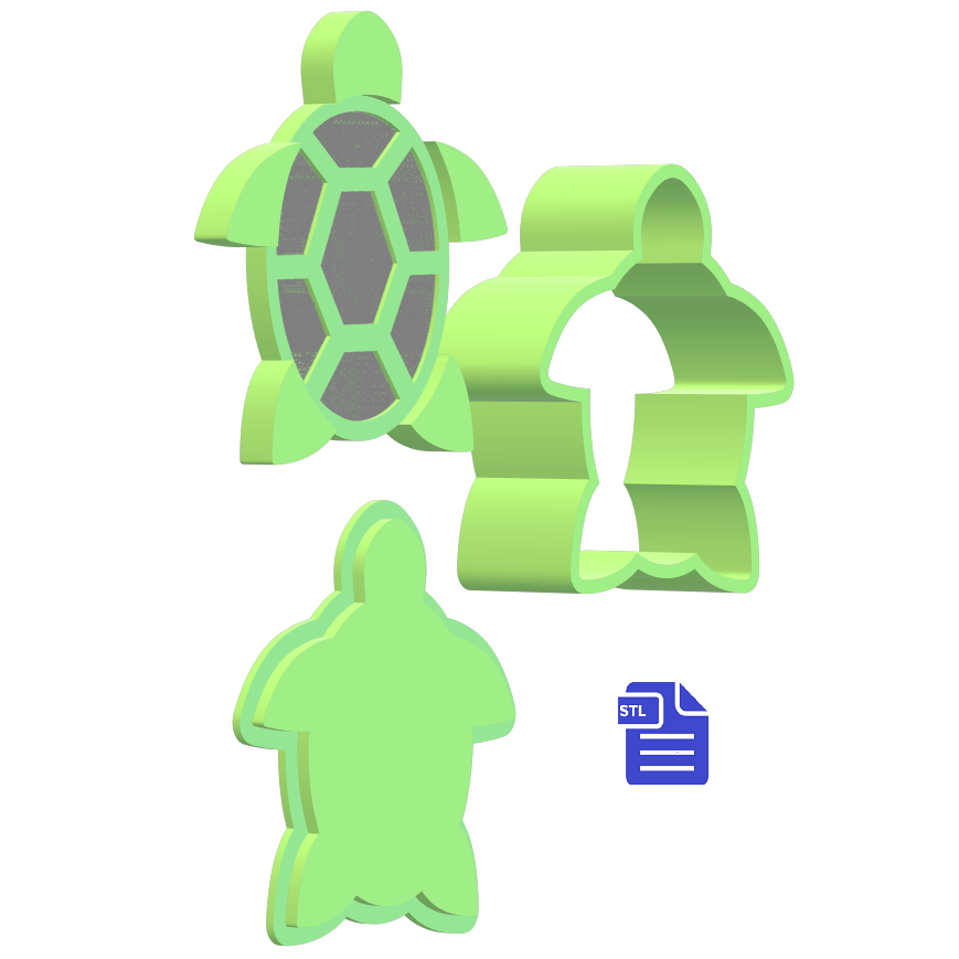 3pc Sea Turtle Bath Bomb Mold STL File - for 3D printing - FILE ONLY - The Crafts and Glitter Shop