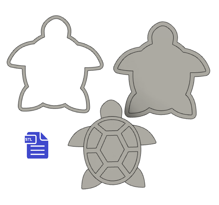 3pc Sea Turtle Bath Bomb Mold STL File - for 3D printing - FILE ONLY - The Crafts and Glitter Shop