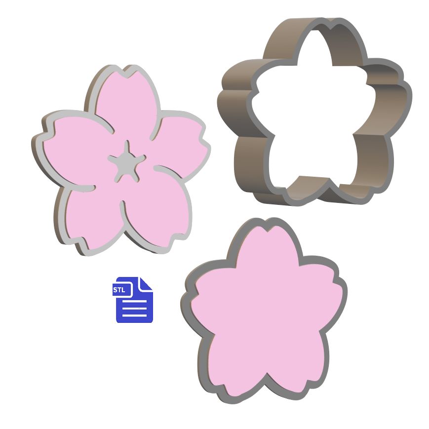 3pc Sakura Bath Bomb Mold STL File - for 3D printing - FILE ONLY - The Crafts and Glitter Shop