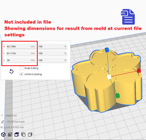 3pc Sakura Bath Bomb Mold STL File - for 3D printing - FILE ONLY