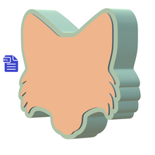 Load image into Gallery viewer, Fox Head STL File for creating vacuum formed molds for bath bombs and soap