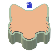 Load image into Gallery viewer, Fox Head STL File for creating vacuum formed molds for bath bombs and soap