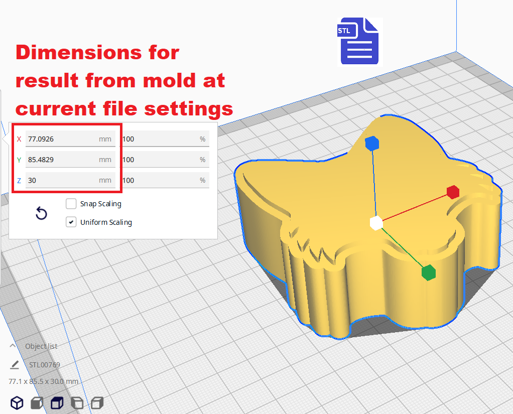 1pc Fox Head Bath Bomb Mold STL File - for 3D printing - FILE ONLY