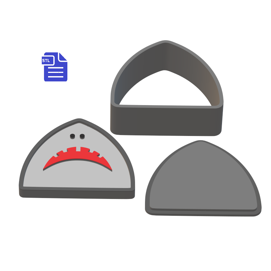 3pc Shark Bath Bomb Mold STL File - for 3D printing - FILE ONLY - The Crafts and Glitter Shop
