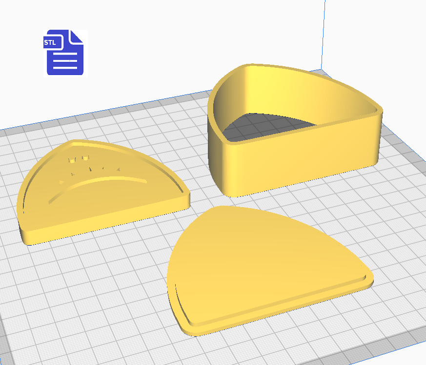 3pc Shark Bath Bomb Mold STL File - for 3D printing - FILE ONLY - The Crafts and Glitter Shop