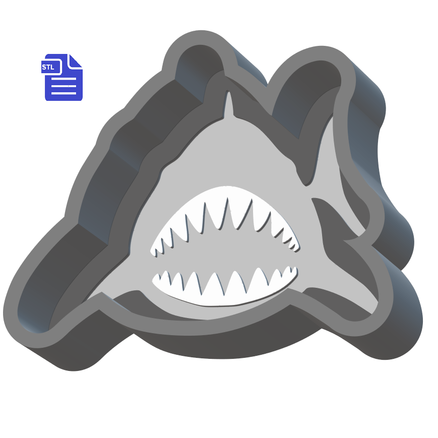 1pc Shark Bath Bomb Mold STL File - for 3D printing - FILE ONLY