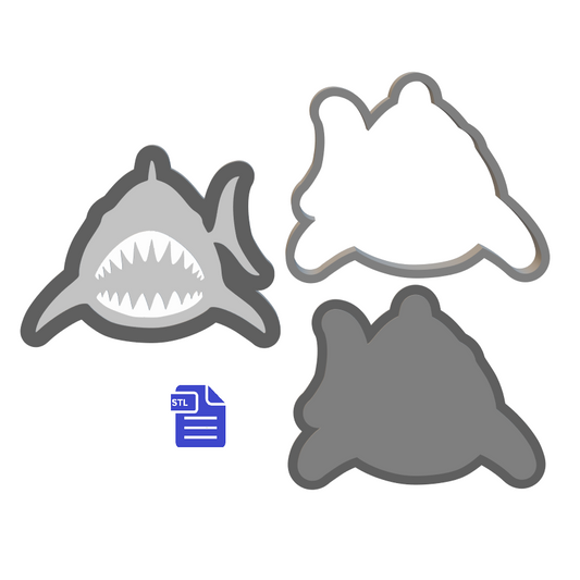 3pc Shark Bath Bomb Mold STL File - for 3D printing - FILE ONLY - The Crafts and Glitter Shop