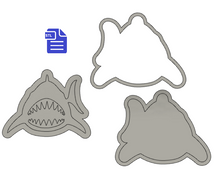 Load image into Gallery viewer, 3pc Shark Bath Bomb Mold STL File - for 3D printing - FILE ONLY