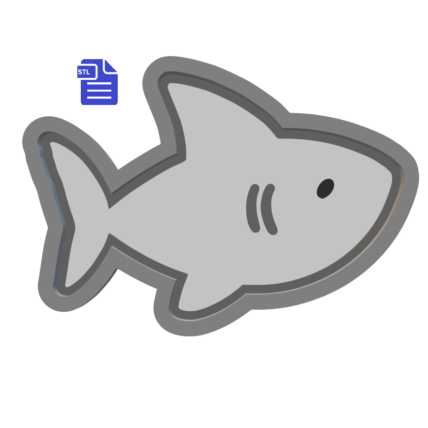 1pc Shark Bath Bomb Mold STL File - for 3D printing - FILE ONLY