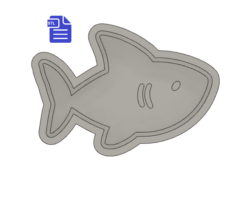 1pc Shark Bath Bomb Mold STL File - for 3D printing - FILE ONLY