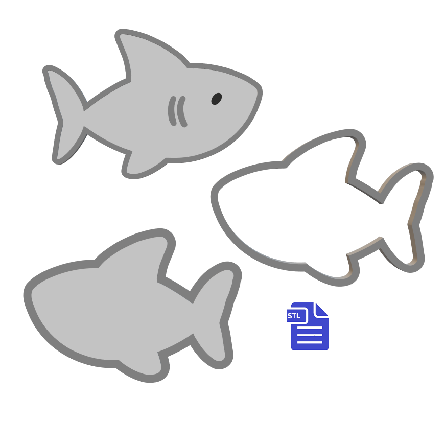 3pc Shark Bath Bomb Mold STL File - for 3D printing - FILE ONLY - The Crafts and Glitter Shop