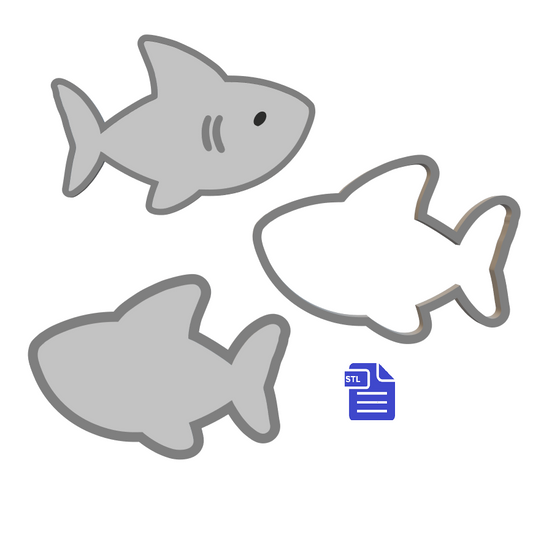 3pc Shark Bath Bomb Mold STL File - for 3D printing - FILE ONLY - The Crafts and Glitter Shop