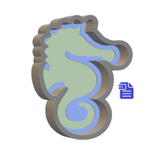 Load image into Gallery viewer, 1pc Seahorse Bath Bomb Mold STL File - for 3D printing - FILE ONLY