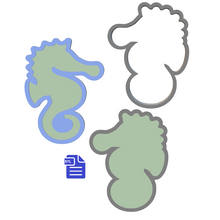 Load image into Gallery viewer, 3pc Seahorse Bath Bomb Mold STL File - for 3D printing - FILE ONLY