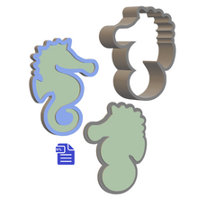 Load image into Gallery viewer, 3pc Seahorse Bath Bomb Mold STL File - for 3D printing - FILE ONLY