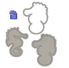 Load image into Gallery viewer, 3pc Seahorse Bath Bomb Mold STL File - for 3D printing - FILE ONLY