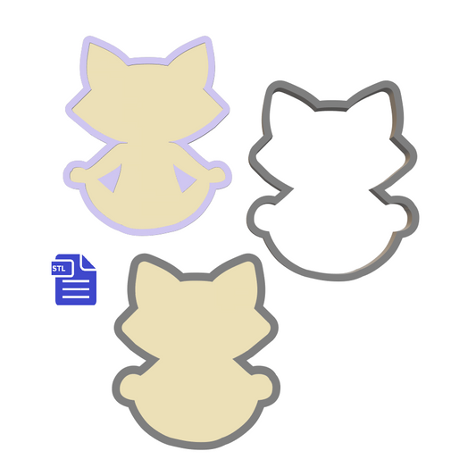 3pc Yoga Cat Bath Bomb Mold STL File - for 3D printing - FILE ONLY - The Crafts and Glitter Shop