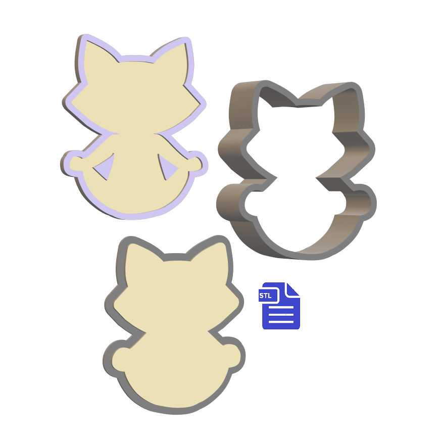 3pc Yoga Cat Bath Bomb Mold STL File - for 3D printing - FILE ONLY - The Crafts and Glitter Shop