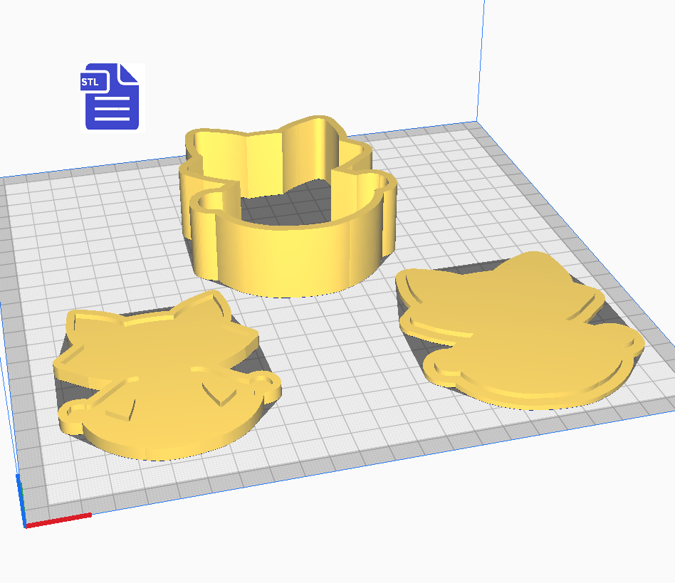 3pc Yoga Cat Bath Bomb Mold STL File - for 3D printing - FILE ONLY - The Crafts and Glitter Shop