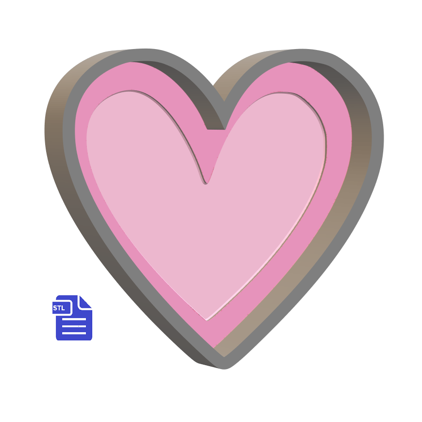 1pc Heart Bath Bomb Mold STL File - for 3D printing - FILE ONLY
