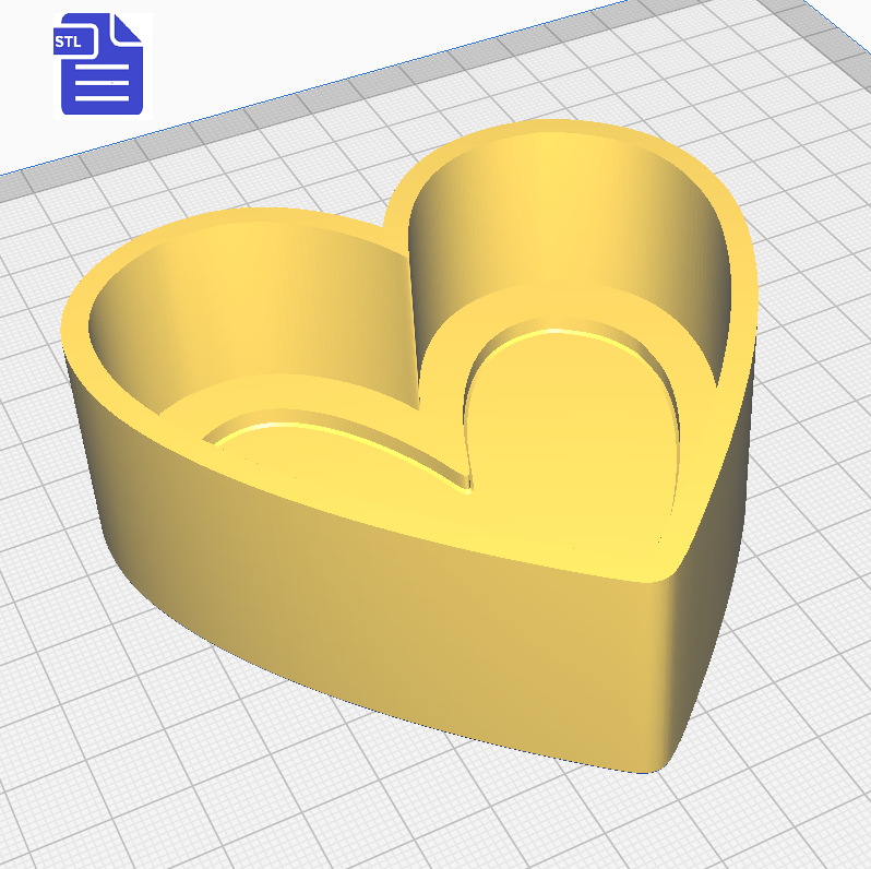 1pc Heart Bath Bomb Mold STL File - for 3D printing - FILE ONLY