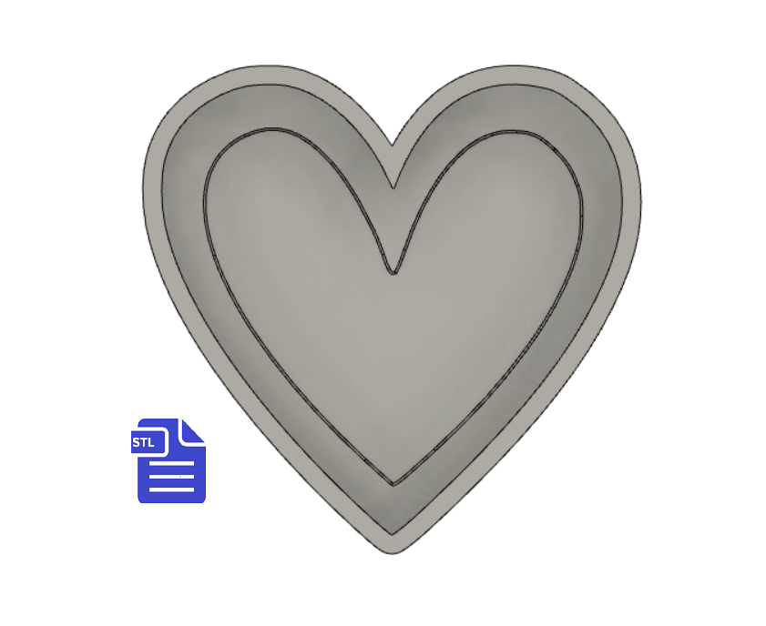 1pc Heart Bath Bomb Mold STL File - for 3D printing - FILE ONLY