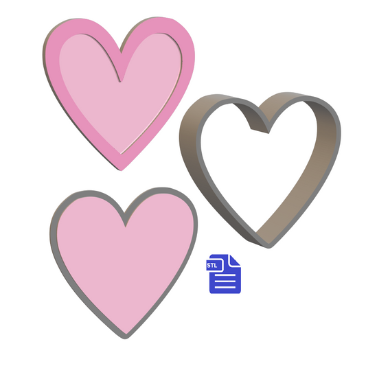 3pc Heart Bath Bomb Mold STL File - for 3D printing - FILE ONLY - The Crafts and Glitter Shop
