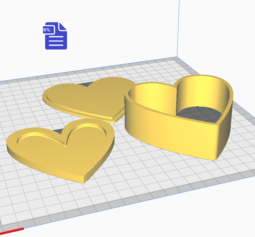 3pc Heart Bath Bomb Mold STL File - for 3D printing - FILE ONLY - The Crafts and Glitter Shop
