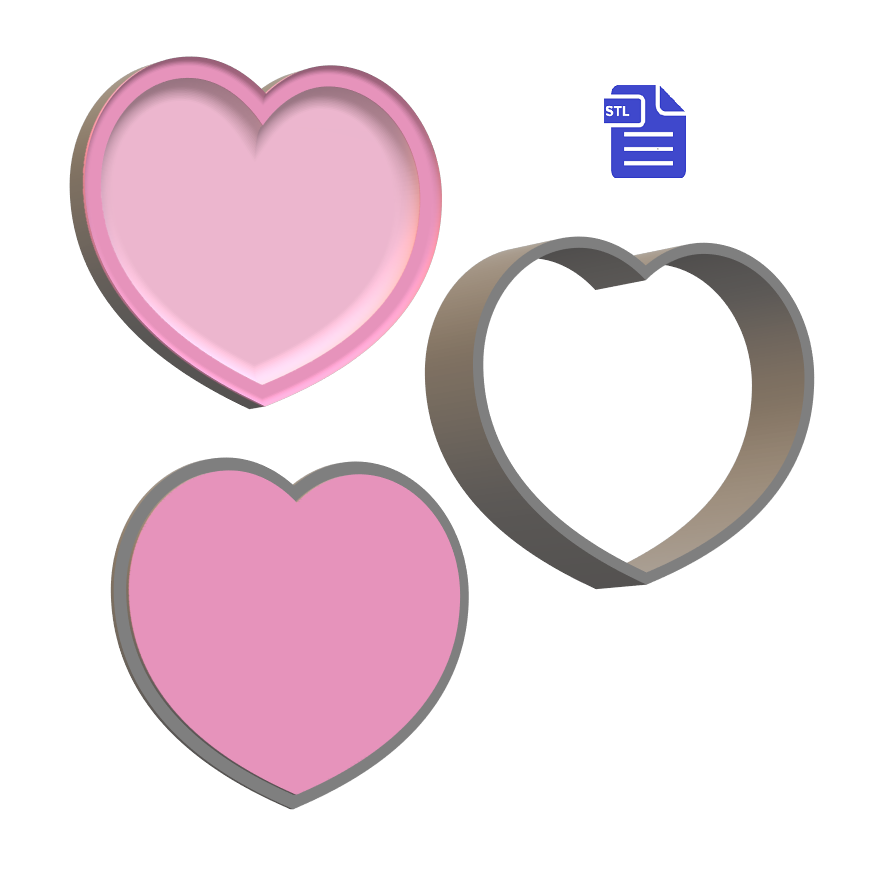 3pc Bubble Heart Bath Bomb Push Mold STL File - for 3D printing - FILE ONLY - The Crafts and Glitter Shop