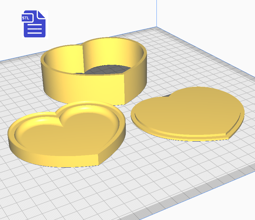 3pc Bubble Heart Bath Bomb Push Mold STL File - for 3D printing - FILE ONLY - The Crafts and Glitter Shop