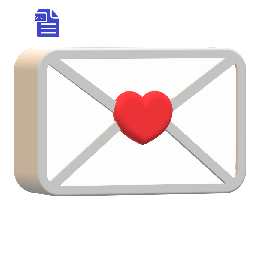Love Letter STL File - for 3D printing - FILE ONLY -  blank for vacuum formed molds - The Crafts and Glitter Shop