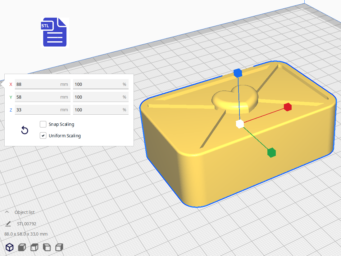 Love Letter STL File - for 3D printing - FILE ONLY -  blank for vacuum formed molds - The Crafts and Glitter Shop