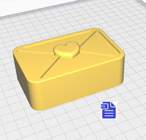 Love Letter STL File - for 3D printing - FILE ONLY -  blank for vacuum formed molds