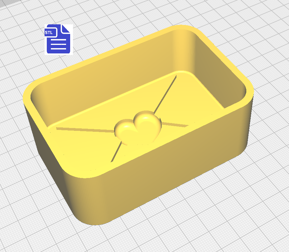 1pc Love Letter Bath Bomb Mold STL File - for 3D printing - FILE ONLY