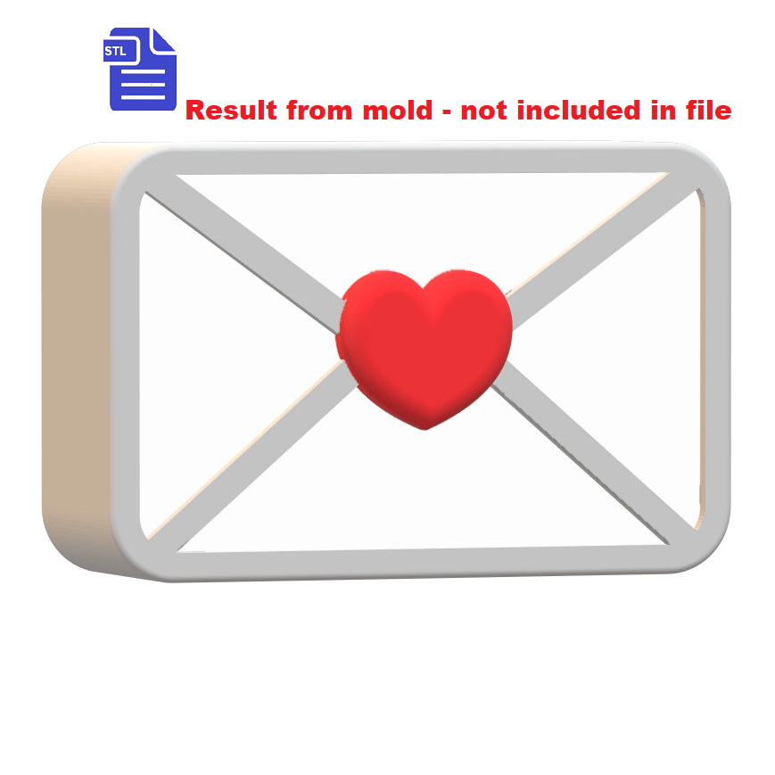 1pc Love Letter Bath Bomb Mold STL File - for 3D printing - FILE ONLY