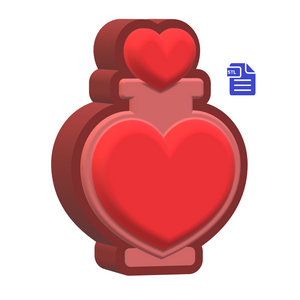 Love Potion STL File - for 3D printing - FILE ONLY - blank for vacuum formed molds
