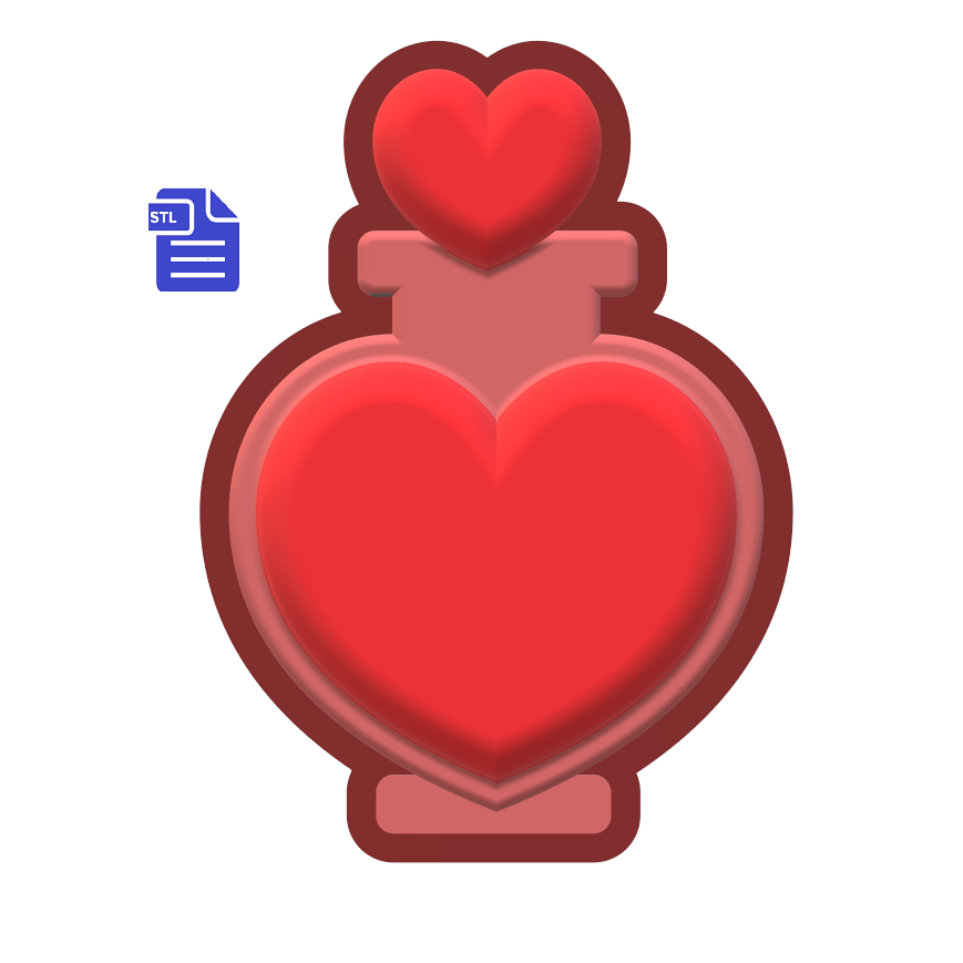 Love Potion STL File - for 3D printing - FILE ONLY - blank for vacuum formed molds - The Crafts and Glitter Shop
