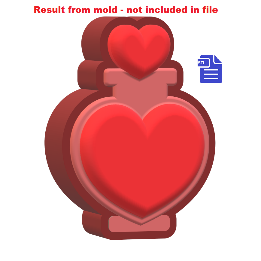 1pc Love Potion Bath Bomb Mold STL File - for 3D printing - FILE ONLY