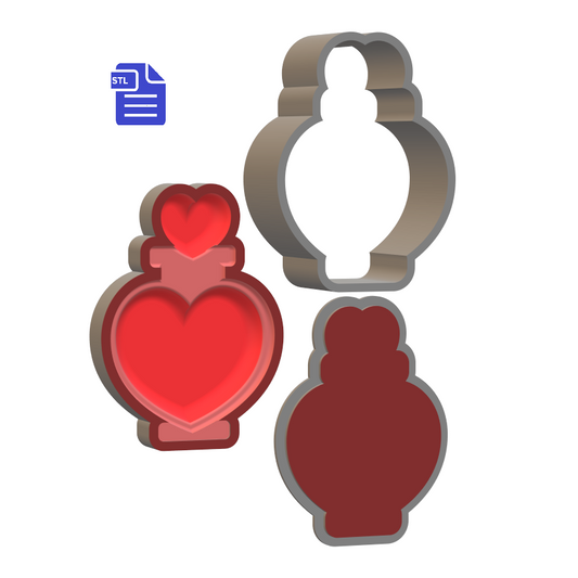 3pc Love Potion Bath Bomb Mold STL File - for 3D printing - FILE ONLY - The Crafts and Glitter Shop