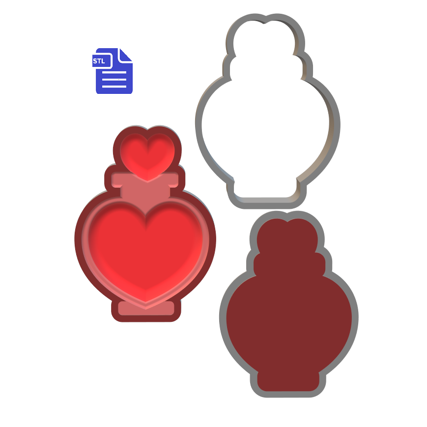 3pc Love Potion Bath Bomb Mold STL File - for 3D printing - FILE ONLY - The Crafts and Glitter Shop