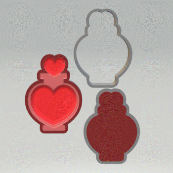 3pc Love Potion Bath Bomb Mold STL File - for 3D printing - FILE ONLY - The Crafts and Glitter Shop