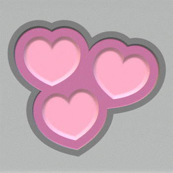 1pc Hearts Bath Bomb Mold STL File - for 3D printing - FILE ONLY