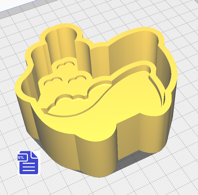 1pc Valentine Bath Tub Bath Bomb Mold STL File - digital download for 3D printing - FILE ONLY