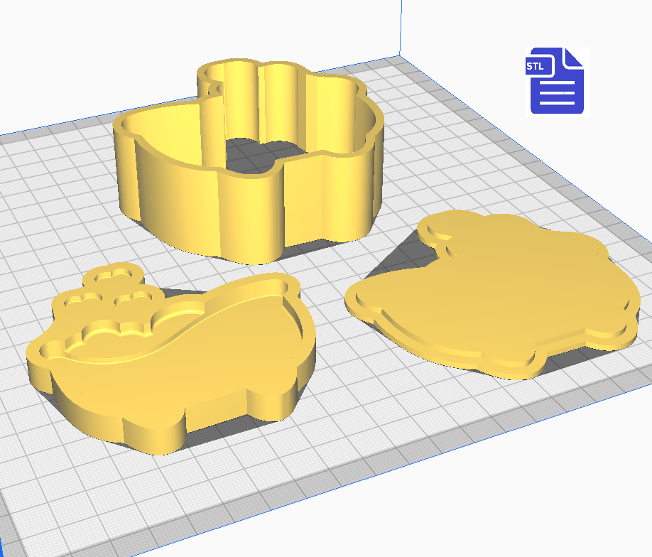 3pc Valentine Bath Tub Bath Bomb Mold STL File - digital download for 3D printing - FILE ONLY - The Crafts and Glitter Shop