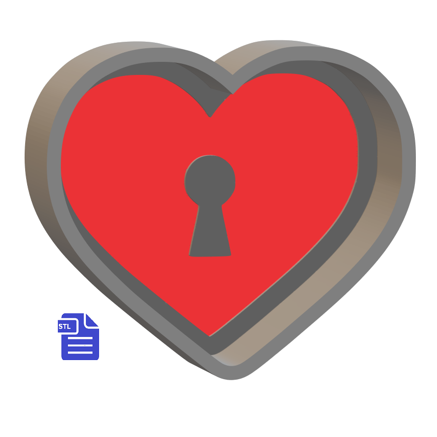 1pc Heart Locket Bath Bomb Mold STL File - digital download for 3D printing - FILE ONLY
